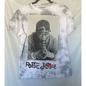 Chemistry T-Shirt Womens Size Medium (Unisex) Poetic Justice Tupac Blue Tie Dye